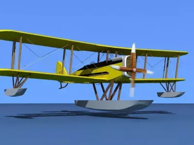 Airco DH-4 V04 Bush Seaplane 3D model