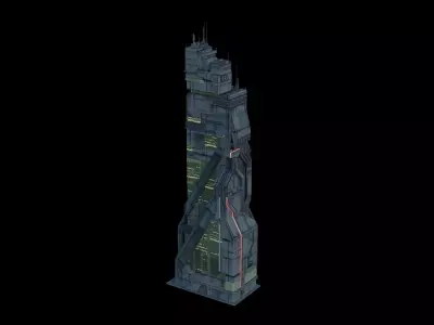 Cyberpunk Building 6 Low-poly 3D model purchase