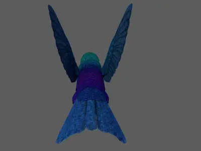 3D hummingbird fighter jet in flight 3D model