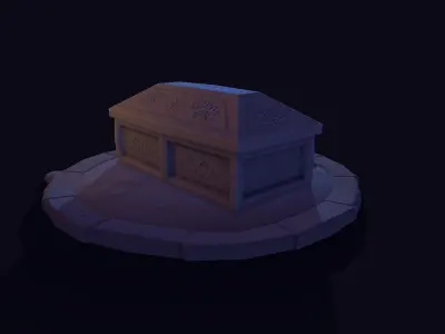 Stylized Sarcophagus PBR Low-poly 3D model