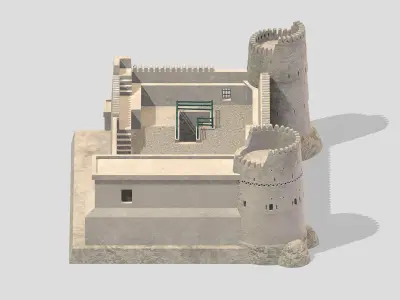 Al Batinah Castle Low Poly PBR Low-poly 3D model