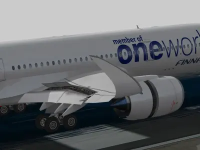 Airbus A350-900 XWB Finnair oneworld Low-poly 3D model