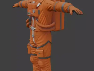 Realistic Astronaut Space Suit 3D model 12