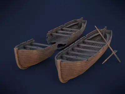 Ships boat Low-poly 3D model