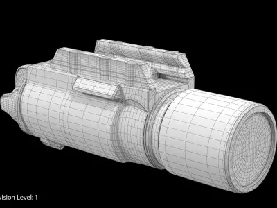 Pistol Flashlight X300 Low-poly 3D model