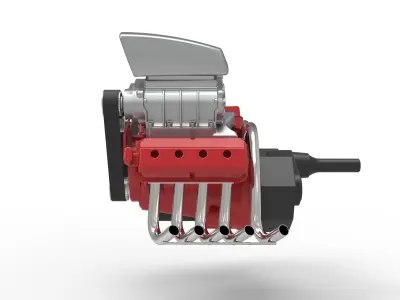Double engine V8 version 2 3D model