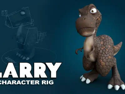 Larry and Lizzy Dinosaur Rigged 3D model