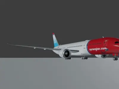 Norwegian Boeing 787-9 dreamliner 3d model Low-poly 3D model
