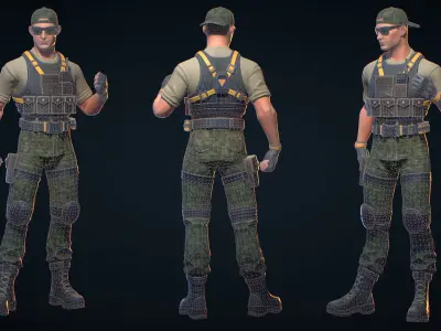 Striker Low-poly 3D model