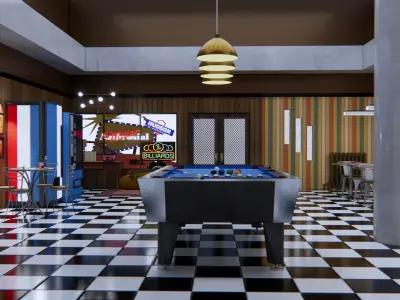 billiard room 3D model