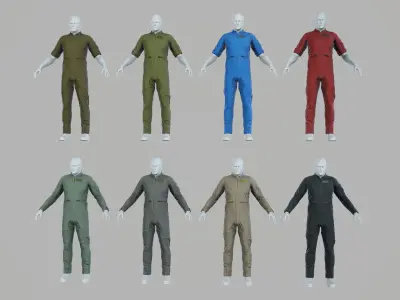Flightsuit Low-poly 3D model
