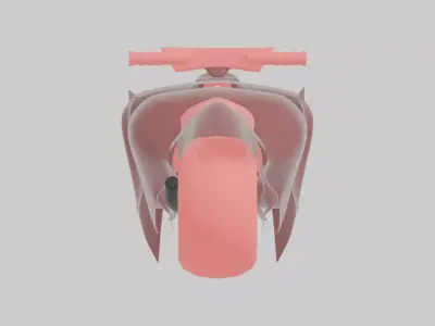 Crimson Whip Motorcycle Low-poly 3D model