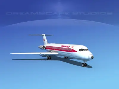 Douglas DC-9-30 TWA 3D model