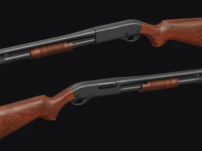 Remington 870 shotguns pack Low-poly 3D model