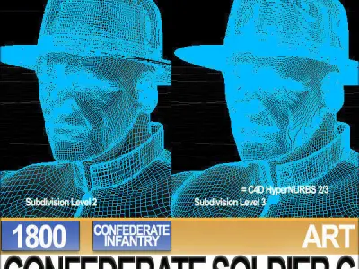 Civil War Confederate Soldier C Infantry Sharpshooter 3D model