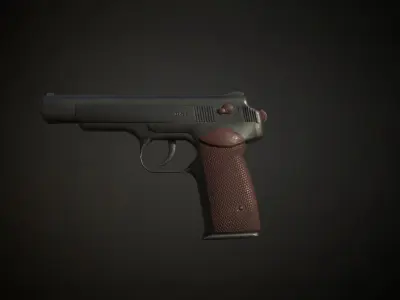 Stechkin APS pistol Low-poly 3D model