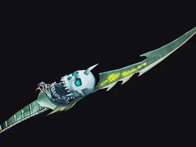 Dagger Bone Short Blade Demonic Sharpener Wedge Grinding Rusty Low-poly 3D model