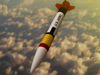 Patriot missile rocket Low-poly 3D model