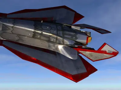 Sci Fi Stealth Fighter Jet - Low Poly PBR Spaceship Exterior Low-poly 3D model