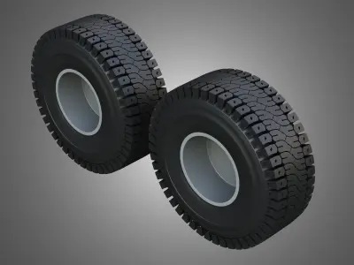 Mining Truck Wheels and Tires 3D model