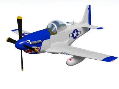 p-51d mustang 3D model