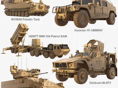 US Military Army Collection 5 in 1 Vol4 3D model