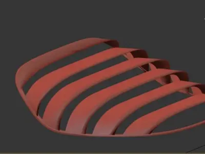 Rx7 FD Rear window carbon fiber Louvers Low-poly 3D model