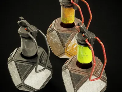 Sci-fi Grenade V5 Low-poly 3D model