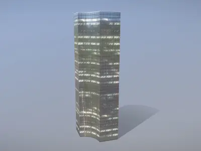 Building Frankfurt Skyper Low-poly 3D model
