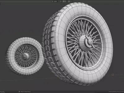 Classic wheel lowpoly for car modeling 3D model