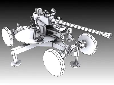 37mm M1939 61K Automatic Air Defense Gun 3D model