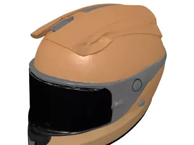 Sleek Modern Motorcycle Helmet 3D Model 3D model