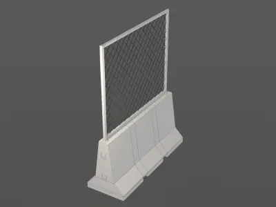 Concrete barrier Low-poly 3D model