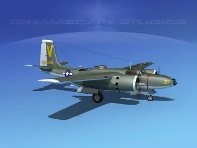 Douglas A-26B Invader V03 3D model