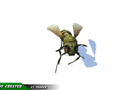 Low-Poly Honey Bee Rigged Animated 3d model Low-poly 3D model