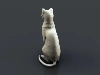 Egyptian cat statue Low-poly 3D model