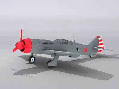 Lavochkin La-9 Low-poly 3D model