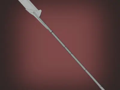 glaive PBR low-poly game ready Melee weapons cold weapons spear Free low-poly 3D model