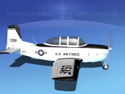 Beechcraft T-34 Mentor V07 USAF 3D model