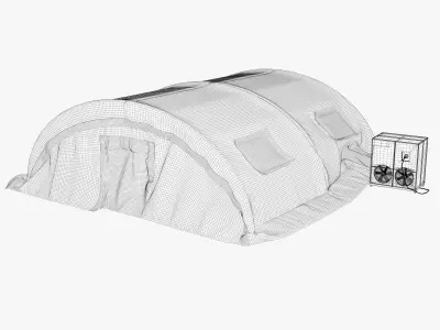 Military tent Low-poly 3D model