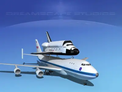 Space Shuttle Challenger Transport MP 2-2 747 3D model