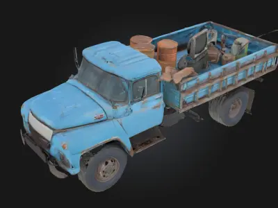 Old Blue Hauler  Vintage Truck Model for Rural 3D model
