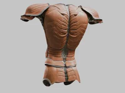 Medieval Body Armor Torso and Shoulder Pads Low-poly 3D model