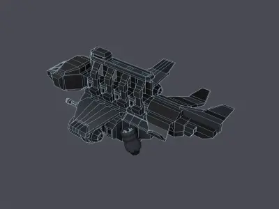 Sci-fi LowPoly cargo space ship Low-poly 3D model