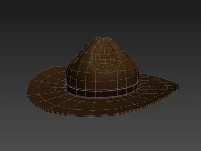 Drill Sergeant Hat  Low-poly 3D model