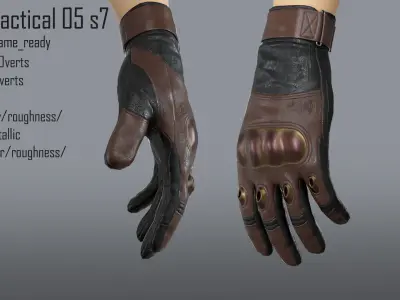 FPS hand glove tactical 05 s7 Low-poly 3D model