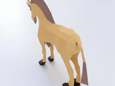 Horse 3d model unicorn Low-poly 3D model