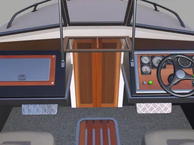 Speedboat Low-poly PBR Low-poly 3D model