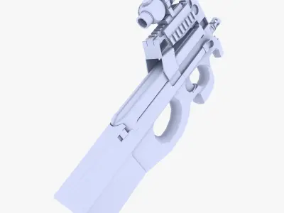 FN P90 ACOG Low-poly 3D model
