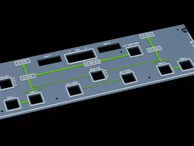 AIRBUS A320 OVERHEAD - ELEC PANEL 3D print model